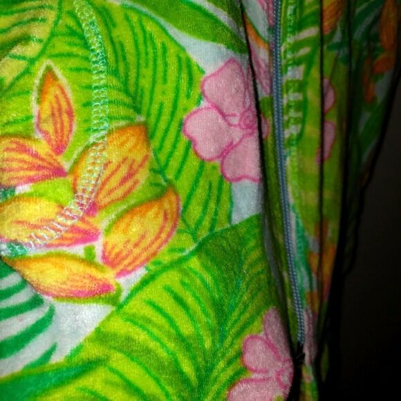 VINTAGE LILLY PULITZER HOODIE TERRY ZIP UP SWIM COVER UP SIZE 10 GIRLS - Picture 2 of 5